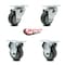Service Caster 3.5 Inch Thermoplastic Rubber Wheel Swivel Top Plate Caster Set with 2 Rigid SCC SCC-20S3514-TPRB-2-R-2 - alternate 4